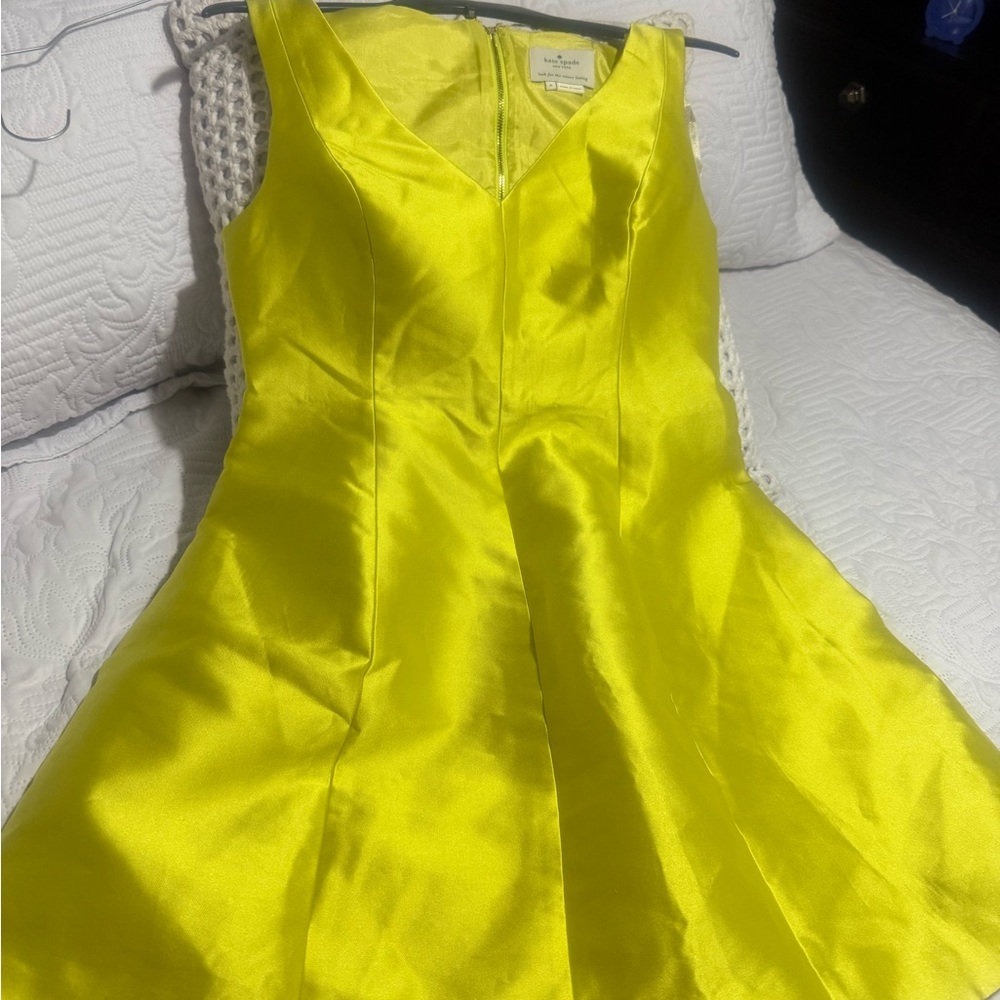 Kate Spade Yellow Sleeveless V-Neck A-Line Dress